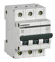 ВА47-29 3P 63А 4,5кА GENERICA (MVA25-3-063-C) Автоматический выключатель