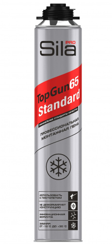 Пена монтажная Sila Pro TopGun 65 STANDARD winter, 850 мл Пена монтажная профессиональная Пена монтажная Sila Pro TopGun 65 STANDARD winter, 850 мл Пена монтажная профессиональная