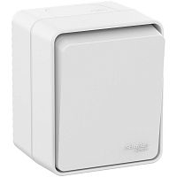 AtlasDesign PROFI54 выключатель 1-клавишный, открытой установки, белый (ATN540111) Выключатель