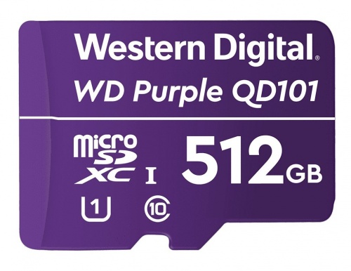 MicroSDHC 512ГБ, Class 10 UHS 1 (WDD512G1P0C) Карта памяти WD Purple SC QD101 Ultra Endurance