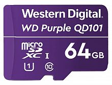 MicroSDHC 64ГБ, Class 10 UHS 1 (WDD064G1P0C) Карта памяти WD Purple SC QD101 Ultra Endurance