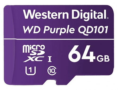 MicroSDHC 64ГБ, Class 10 UHS 1 (WDD064G1P0C) Карта памяти WD Purple SC QD101 Ultra Endurance