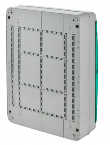 Корпус пластиковый TEKFOR КМПн-54 IP65 зеленая прозрачная дверь (TF5-KP72-N-54-65-K03-K06) фото 3
