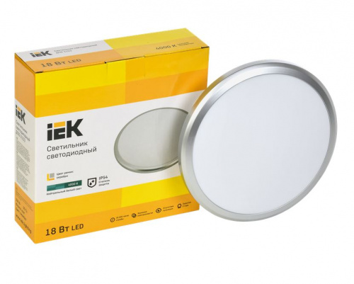 Светильник светодиодный ДПБ 3103 18Вт IP54 4000K круг серебро (LDPB0-3103-18-4000-K01) фото 2