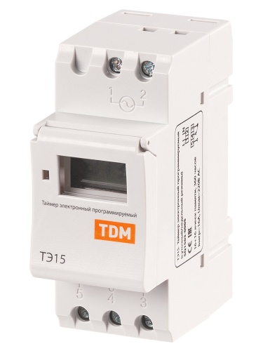 ТЭ15-1мин/7дн-16on/off-16А-DIN TDM (SQ1503-0005) Таймер электронный