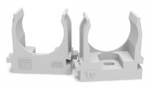 Крепеж-клипса для монтажного пистолета D=25 серая (Промрукав) в п/э (100 шт) (PR13.0403) Крепление для труб ПВХ