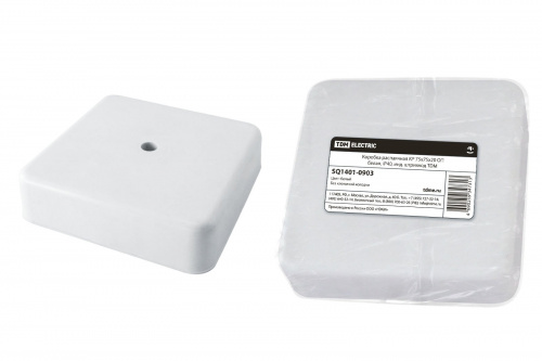 Коробка КР 75х75х20 ОП белая, IP40 (SQ1401-0903) Распаячная коробка Коробка КР 75х75х20 ОП белая, IP40 (SQ1401-0903) Распаячная коробка