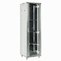 Напольный шкаф 19" 22U 600х600х1164, дверь сплошное стекло, серый, RAL 7035 REXANT (04-2266-211)