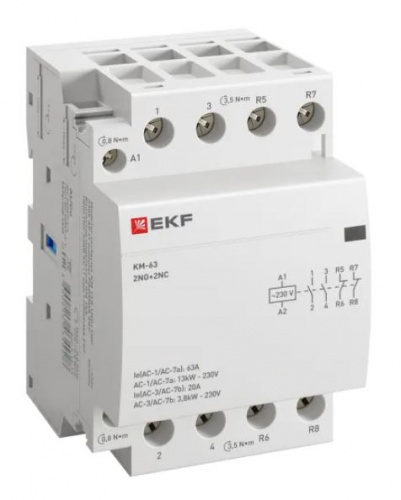 КМ 63А 2NO+2NC 230В АС (3 мод.) PROXIMA (km-3-63-22)
