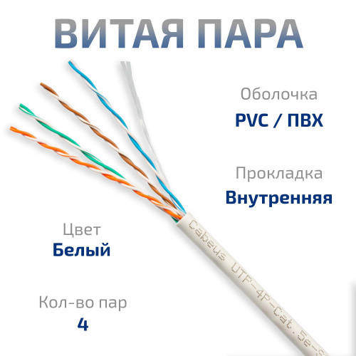 UTP-4P-Cat.5e-SOLID-WH-25 (7471c-7) фото 3