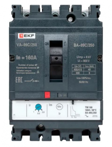 ВА-99C 250/160А 3P 45кА (mccb99C-250-160) фото 4