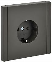 FORTE&PIANO Розетка 1-местная FP314 с заземлением без защитных шторок безвинтовое крепление скрытой установки 16А серый (FP-R11-16-1-K03)
