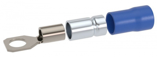 Наконечник НКИ 1,5-2,5 М6 (D6,4мм) с отверстием под винт (100 шт) (2B6P-DS-PVC) Наконечник с отверстием под винт и изолированным фланцем ПВХ, двойная гильза Наконечник НКИ 1,5-2,5 М6 (D6,4мм) с отверстием под винт (100 шт) (2B6P-DS-PVC) Наконечник с отверстием под винт и изолированным фланцем ПВХ, двойная гильза