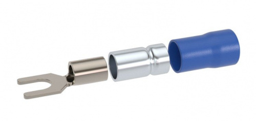 Наконечник вилочный НВИ 1,5-2,5 М6 (D6,4мм) (100 шт) (2B16P-DS-PVC) Наконечник вилочный с изолированным фланцем ПВХ, двойная гильза