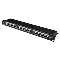 Коммутационная панель кат.5е, STP, 19", 1U, 24xRJ45, 568A/В, черный (DR-401120)