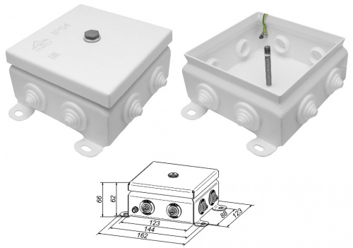 КМ IP55-1212 Коробка монтажная электротехническая КМ IP55-1212 Коробка монтажная электротехническая