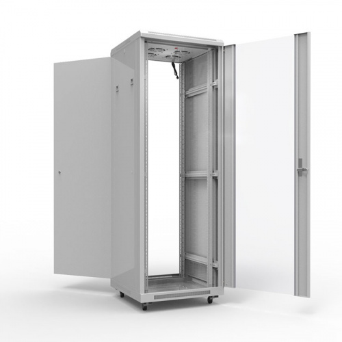 Шкаф напольный 19" 22U 600х800мм, передняя дверь стекло, задняя дверь металл, RAL 7035 REXANT (04-2314)
