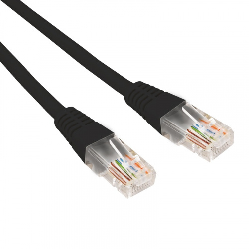 Патч-корд U/UTP CAT 6, RJ45-RJ45, 26AWG, LSZH, черный, 2м REXANT (02-0292-2) Патч-корд медный