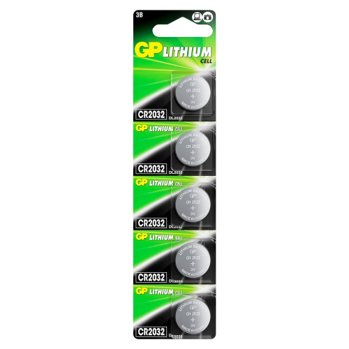 GP Lithium CR2032 (GP CR2032-2C5 100/2000), упак. 5 шт. БЛИСТЕР Литиевые дисковые батарейки GP Lithium CR2032 (GP CR2032-2C5 100/2000), упак. 5 шт. БЛИСТЕР Литиевые дисковые батарейки