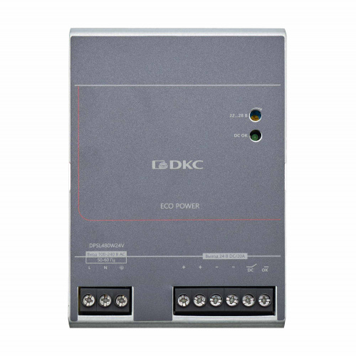 Источник питания однофазный, 480Вт, 20А, 24В (DPSL480W24V) фото 5