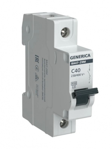 GENERICA ВА47-29М 1P C 40А 4,5кА (MVA21-1-040-C-G) Автоматический выключатель