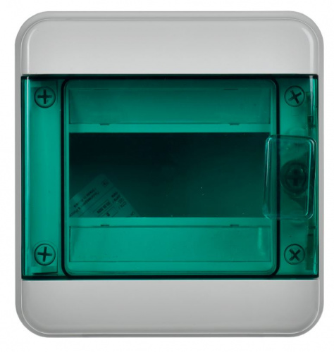 Корпус пластиковый TEKFOR КМПн-6 IP65 зеленая прозрачная дверь (TF5-KP72-N-06-65-K03-K06) фото 2