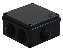 Коробка JBS100 100х100х55, 6 вых., IP55, черная (44007BL-1) Коробка монтажная