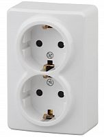Розетка двойная ОУ Эксперт 11-2206-01 16А IP20 250В 2х2P+E белый Schuko (Б0020694)