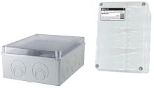 Распаячная коробка ОП 240х195х90мм, прозрачная крышка, IP55, кабельные вводы d28-3шт, d37-2шт (SQ1401-1276)