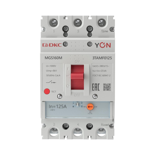 YON MGS160 3P 100-125A 25kA (MGS160M-3TAMF0125) фото 3